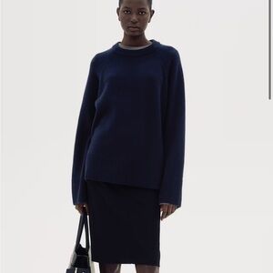H&M Navy Cashmere Blend Sweater